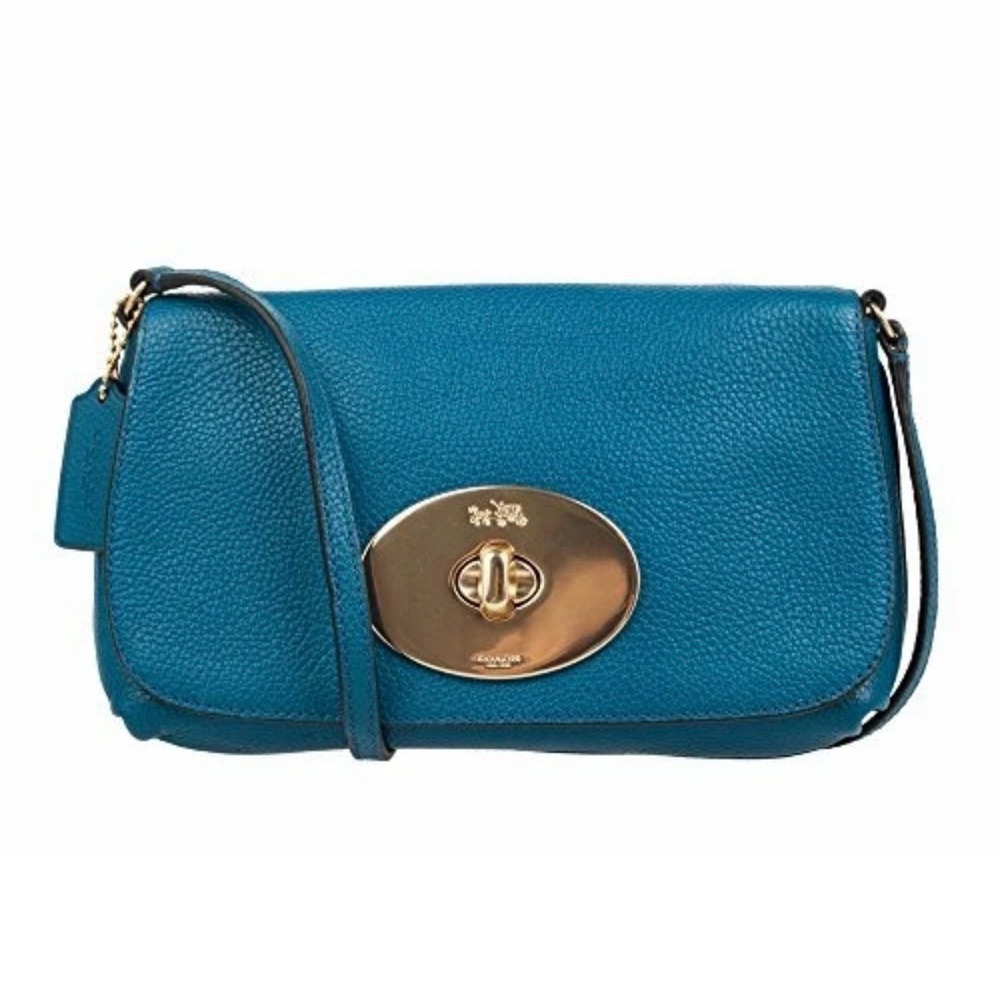 Blue Leather Shoulder Bag